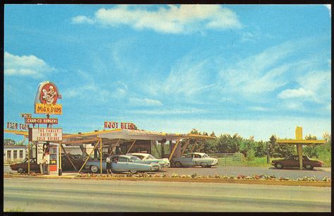 | Dog 'n' Suds Drive Inn, 1960's | 3088 Westerville Road, Columbus, Ohio Ironwood Michigan, Dog N Suds, Athens Ohio, Ohio History, Ohio University, Train Depot, Cedar Point, Northeast Ohio, Forest Service