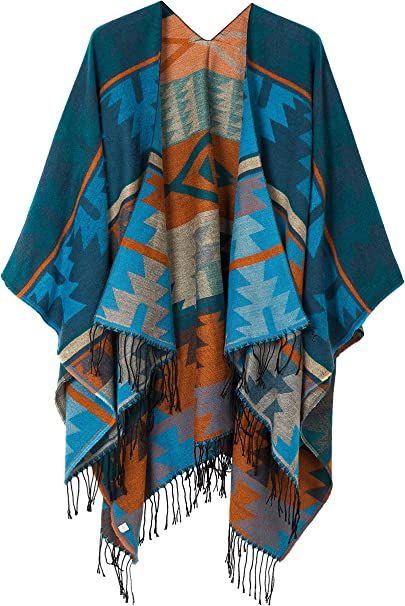 Beth Dutton/Yellowstone Western fashion blue poncho Poncho Winter, Open Front Poncho, Winter Poncho, Warm Shawl, Poncho Shawl, Cashmere Poncho, Wool Poncho, Scarf Fashion, Poncho Style