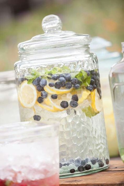 Lemon Mint Water, Baby Boy Sprinkle, Mint Water, Baby Shower Drinks, Something Blue Bridal, Blue Bridal Shower, Sprinkle Baby Shower, Summer Baby Shower, Baby Shower Brunch