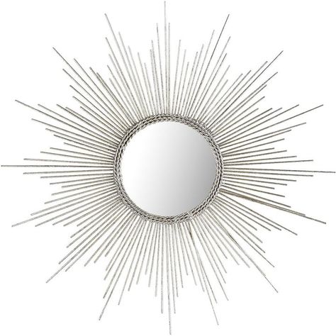 Petite Silver Burst Round Mirror Silver Sunburst Mirror, Starburst Mirror Wall, Silver Home Accessories, Living Room Vintage, Sun Mirror, Sunburst Mirror, Vintage Living Room, Indoor Patio Furniture, Diy Mirror