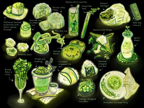 Worldbuilding Food, Magic Food Art, Alien Food Concept Art, Fantasy Food Concept Art, Sci Fi Food, Fantasy Food Art, Cyberpunk Food, Fantasy Cookbook, Alien Food