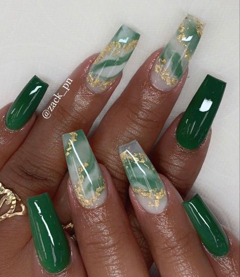 Emerald Nails, Summer Street Style, Green Acrylic Nails, Nails Now, Colored Acrylic Nails, Cute Acrylic Nail Designs, Pretty Nail Designs, Pretty Nail Art Designs, Summer Street