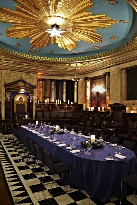 Hire Space - Venue hire The Temple at Andaz Liverpool Street Masonic Art, Masonic Freemason, Sun Worship, Winding Staircase, Masonic Temple, Masonic Lodge, Marble Columns, Victorian Buildings, Masonic Symbols