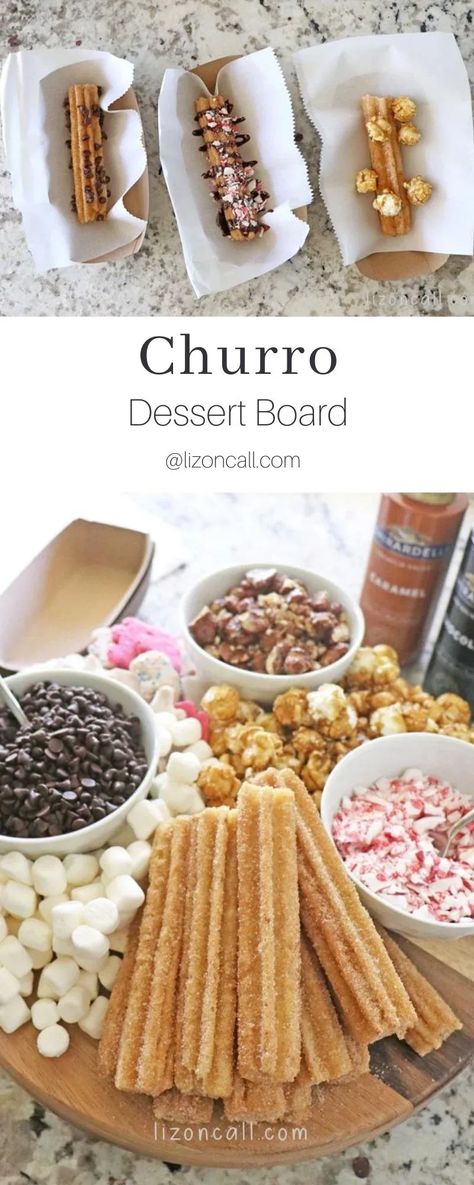 Easy Churro Dessert Board — Liz on Call Churro Dessert Bar Wedding, Churros Charcuterie Board, Churros Dessert Table, Churro Bar Party, Churro Dessert Bar, Churro Party Ideas, Churro Wedding Bar, Wedding Churro Bar, Churro Charcuterie Board