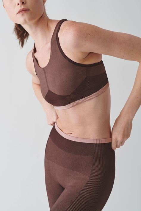 SEAMLESS PERFORMANCE SPORTS BRA - Brown - Activewear - COS Activewear Design, Seamless Activewear, Brown Activewear, Seamless Dress, Racerback Swimsuit, Sculptural Fashion, Lounge Bra, Design Wardrobe, Performance Leggings