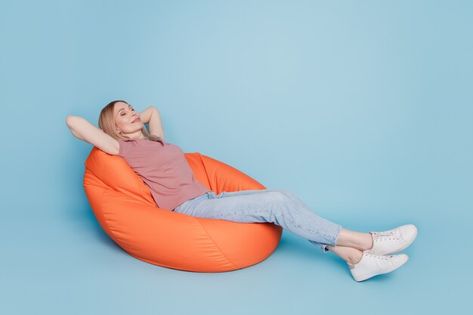 Orange Bean Bag, Romantic Hotel, Background Images Wallpapers, Colored Background, Curvy Plus Size, Bag Chair, Young And Beautiful, Nap Time, Bean Bag