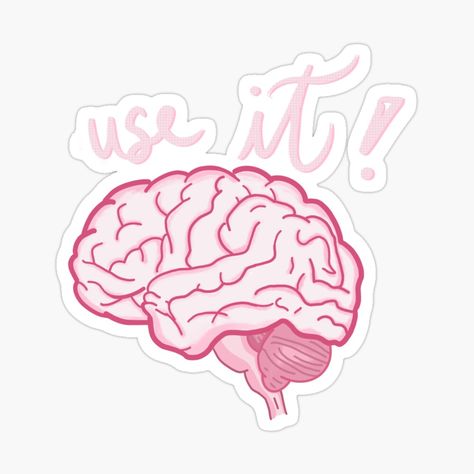 Compra mis diseños en productos de calidad. Apóyame en Redbubble #RBandME: https://www.redbubble.com/es/i/pegatina/Cerebro-Use-it-de-FabianaDesigns/101287794.JCQM3?asc=u Medical Stickers Aesthetic, Macbook Stickers Ideas, Stickers Makeup, Desktop Wallpaper Quotes, Medical Stickers, Modern Art Canvas Painting, American Girl Doll Furniture, Ipad Hacks, Macbook Stickers