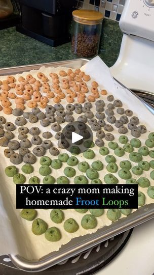 13K views · 10K reactions | Here’s a gluten free, dairy free homemade Froot Loops recipe for ya if you have the patience to try it! 

The ingredients are way cleaner than store bought alternative, and the taste reflects that… they don’t taste nearly as sweet/super sugary. But if that’s what you wanted you could just sprinkle the pieces with sugar I guess 😂 

Can you make this with regular all purpose flour, milk and butter? Yes! You may have to adjust the time in oven and possibly adjust the flour amount too though. 

Ingredients
2 cups Almond Flour
1/4 cup Arrowroot Flour or more almond flour 
1/3 cup Almond Milk
6 Tbsp Pure Maple Syrup
1 tsp Pure Vanilla Extract
2 Tbsp Coconut Oil, Softened

Strawberry Cereal
3 Tbsp Freeze Dried Strawberries
Optional: a teaspoon or two of pink pitaya po Strawberry Cereal, Pink Pitaya, Arrowroot Flour, Crazy Mom, Pure Vanilla, Freeze Dried Strawberries, Dried Strawberries, All Purpose Flour, Pure Maple Syrup