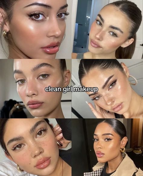 Clear Girl Makeup, Makeup Types, Types Of Makeup Looks, Type Of Makeup, Makeup Collage, Clean Girl Makeup, Beauty Makeup Tutorial, Brown Skin Makeup, Types Of Makeup