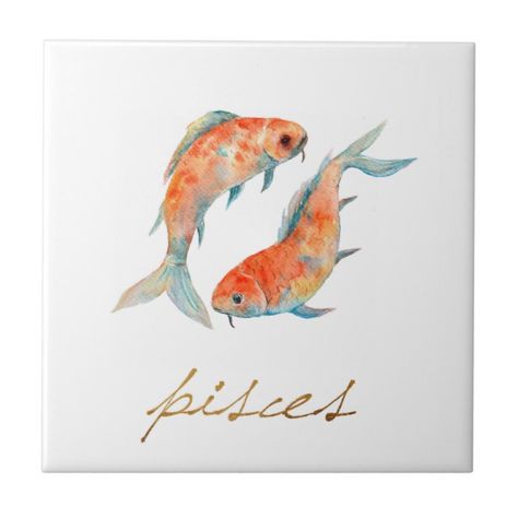 Zodiac Painting Ideas, Pisces Koi Fish, Pisces Watercolor, Zodiac Painting, Koi Fish Art, Pieces Zodiac, Pisces Fish, Watercolor Fish, Zodiac Designs