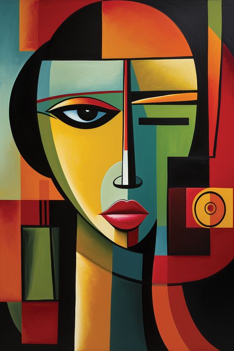 Cubism Design#silhouetteportrait #portraits #art #blackandwhite Cubism Portrait Faces, Cubism Design, Portrait Palette, Portrait Artists, Cubist Art, Portraits Art, Digital Painting Portrait, African Wall Art, Cubism Art