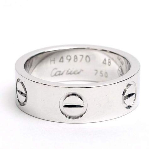 Cartier Vintage Love Silver White gold Ring Cartier Vintage, Cartier Love Ring, Cartier Jewelry, Cartier Love, Designer Fashion Jewelry, Designer Jewellery, White Gold Ring, Cartier Ring, Love Ring