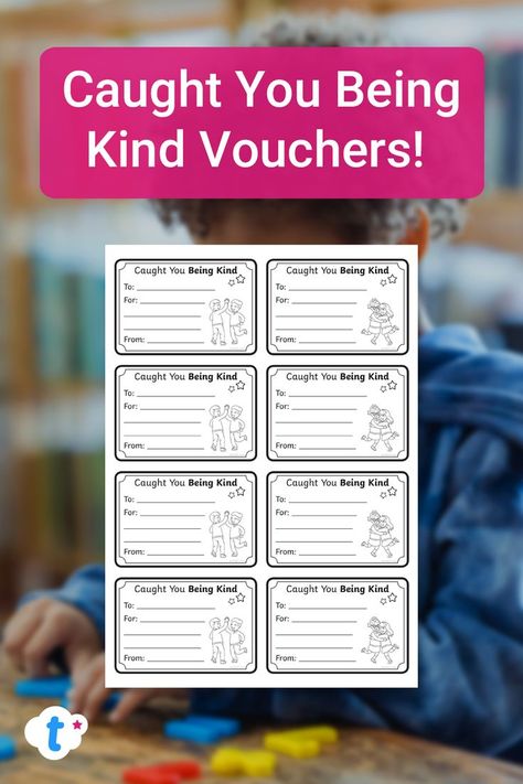 A picture of vouchers that recognises children for doing kind acts. Spot It, Being Kind, Free Teaching Resources, To Be Kind, Positive Behavior, Being Good, Cultural Events, Camping With Kids, Random Acts Of Kindness