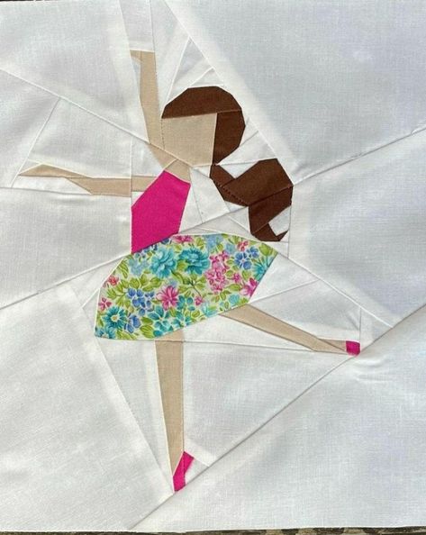 Block Foundation, Pieced Quilt Patterns, Girl Quilts, Paper Pieced Quilt Patterns, Paper Pieced Quilt, The Ballerina, Foundation Piecing, The Dancer, Paper Piecing Patterns