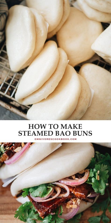 Dumplings Receta, Steamed Bao Buns, Making Sandwiches, Steamed Bao, Koreansk Mat, Gua Bao, Food Sandwiches, Bao Buns, Bun Recipe