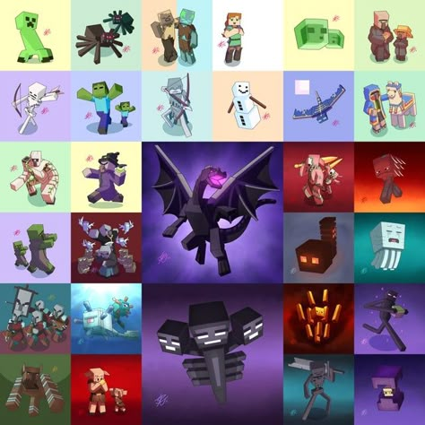 I spend all april into drawing every day a mob of minecraft, I called it the April Mobs' Month! here are the results of my hard work - Minecraft Draw Minecraft, Mobs Minecraft, Minecraft Comics, Minecraft E, Into Drawing, Minecraft Images, Hands Drawing, Minecraft Drawings, Minecraft Pictures