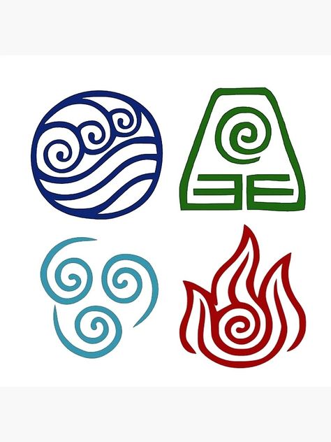 "Avatar The Last Airbender Element Symbols" Metal Print for Sale by Tea-With-Iroh | Redbubble Avatar The Last Airbender Symbols, 4 Element, Element Symbols, Zentangle Art, A Metal, Pinterest Logo, Avatar The Last Airbender, Koi Fish, The Last Airbender