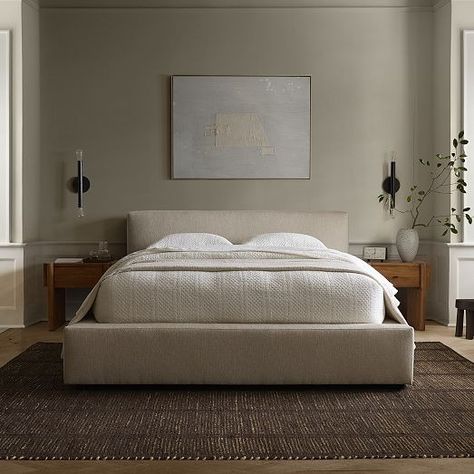 Modern Quilts & Coverlets | West Elm Platform Upholstered Bed, Console Chest, Low Bed Frame, West Elm Bedding, Luxury Mattresses, Tv Beds, Low Bed, Upholstered Bed Frame, Metal Bed Frame