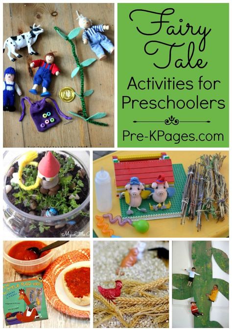 A Collection of Fairy Tale Activities perfect for your preschool or kindergarten kids! Hands-on activities to make learning fun at home or at school. - Pre-K Pages Fairy Tale Lesson Plans, Fairy Tales Lesson Plans, Fairy Tales Preschool Activities, Fairy Tale Stem, Fairy Tales Kindergarten, Fairytale Lessons, Fairy Tales Preschool, Fairy Tale Activities, Fairy Tales Unit