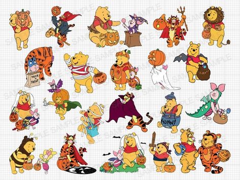 I will give you halloween winnie the pooh and friend bundle Halloween Winnie The Pooh, Winnie The Pooh Png, Wallpapers Fall, Winnie The Pooh Tattoos, Winnie The Pooh Svg, Halloween Cut Outs, Pooh Svg, Pooh Halloween, Winnie The Pooh Halloween