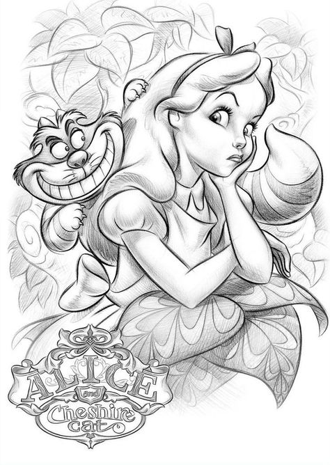 Cheshire Cat Drawing, Cassandra Calin, Angel Baby Art, Alice And Wonderland Tattoos, Alice In Wonderland Artwork, Easy Disney Drawings, Alice In Wonderland Drawings, Alice In Wonderland Illustrations, Wonderland Artwork