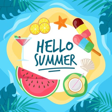 Beach Elements, Mobile Stickers, Summer Font, Summer Logo, Funny Artwork, Classroom Wall Decor, Graphic Design Brochure, Summer Illustration, Summer Backgrounds