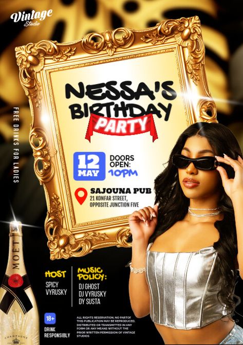 Birthday Party Flyer, Social Media Branding Design, Free Psd Flyer, Epic Party, Party Flyers, Media Branding, Club Poster, Flyer Printing, Psd Flyer