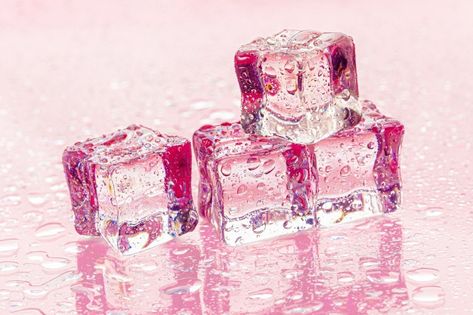 Pink Sport Shoes, Flower Ice Cubes, Ice Aesthetic, Pink And Purple Background, Ice Photo, Ice Painting, Background Water, Small Pink Flowers, Frozen Ice