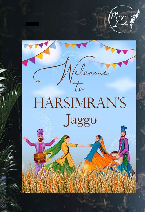 Jaggo Decoration, Jaggo Sign, Jaggo Night, Punjabi Weddings, Entry Decor, Event Signage, Sikh Wedding, Punjabi Wedding, Desi Wedding