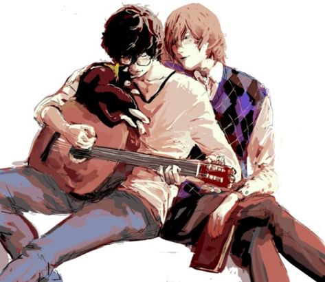 Akira X Akechi Matching Icons, Akechi And Akira Matching Icons, Akechi X Akira Fanart, Goro X Ren, Ren And Akechi, Duos Characters, Goro Akechi X Akira Kurusu, Akechi Goro Fanart, Akechi X Joker