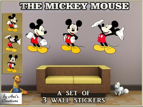 Sims 4 Mickey Mouse Cc, Sims Car, Mickey Mouse Nursery, Mickey Mouse Room, Mickey Decorations, Mickey Mouse Wall, Mickey Mouse Decorations, Mouse Wall, Cc Furniture