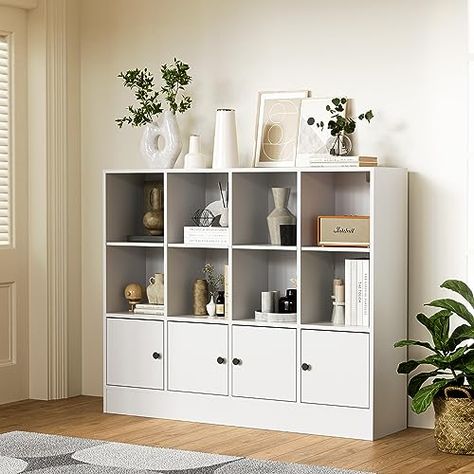 Cube Bookshelf, White 6 Drawer Dresser, Bedroom Bookcase, White Bookshelves, Bookcase Organization, Wood Bookshelves, Redecorate Bedroom, 6 Drawer Dresser, Furniture Finishes