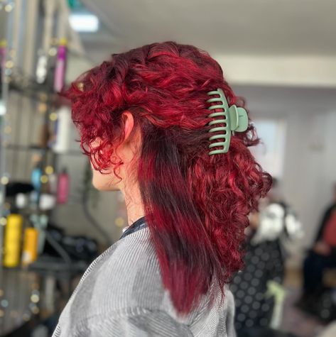 Super fun red curly hair with a straight raccoon stripe!!!! Absolutely love bringing your visions come to life , this sort of hair heals my inner child so much 💗💗 tags: #nottingham #nottinghamhairdresser #nottinghamhairstylist #nottinghamtrentuniversity #uniofnottingham #wolfcuts #shaggycuts #shullets #mulletsofinstagram #blondespecialist #livedinblondes #emohairnottingham #emohaircut #redhair Emo Haircuts, Nottingham Trent University, My Inner Child, Red Curly Hair, Dye Ideas, Emo Hair, Inner Child, Hair Dye, Nottingham