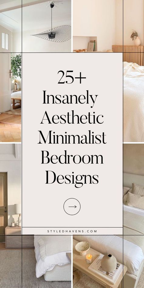 Searching for chic minimalist bedroom ideas for 2024? *These* are our absolutely fav modern bedroom design ideas - hand-picked to inspire you!! If you're looking for cozy bedroom design, these modern minimalist ideas are sure to inspire you. (SAVE this to your BEDROOM STYLE or bedroom inspo board for later!) Bedroom Inspirations On A Budget, Minimalist Bedroom Design Ideas, Minimalist Zen Bedroom, Warm Minimalist Bedroom, Modern Minimalist Bedroom Ideas, Scandanavian Interiors Bedroom, Modern Minimalist Bedroom Design, Minimalistic Room Decor, Scandinavian Bedroom Ideas