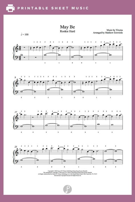 May Be by Yiruma Piano Sheet Music | Rookie Level Yiruma Piano, Music Lesson, Glass Balustrade, Piano Chords, Printable Sheet Music, Teaching Music, Piano Sheet, Music Lessons, Digital Sheet Music