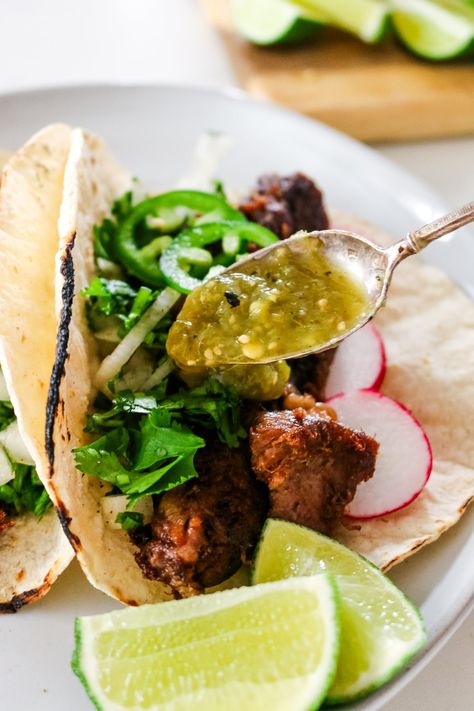 You will love these tacos de lengua. Perfectly crispy beef tongue meat wrapped in charred corn tortillas and topped with refreshing toppings for a mouthwatering and healthy meal. You can't go wrong with this easy-to-make beef tongue taco recipe. Pair it with salsa verde, radishes, zesty cilantro, and a drizzle of lime juice for the best beef tongue tacos you'll ever taste. Cow Tongue Tacos | Lengua Tacos | Tacos de Lengua Recipe | Beef Tongue Tacos Cow Tongue Tacos, Beef Tongue Recipes, Lengua Recipe, Cow Tongue Recipe, Lengua Tacos, Beef Tongue Tacos, Tongue Tacos, Cow Tongue, Organ Meat