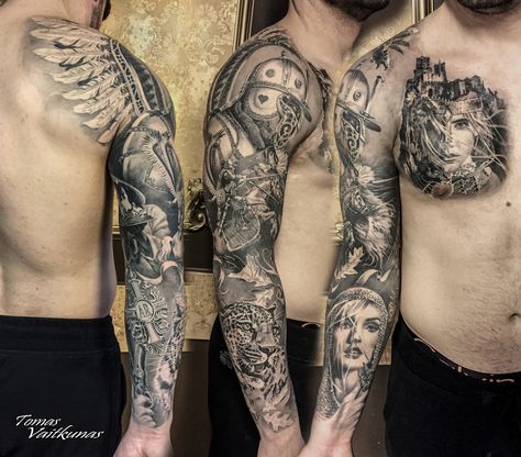 Venom Tattoos, Daniel Tattoo, Polish Hussars, Polish Tattoos, Polish Winged Hussars, Warrior Tattoo, T Magazine, Passionate People, Black And Grey Tattoos