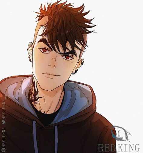 Boys Mohawk, Red King, Male Icon, Face Reference, Drawing Practice, Character Design Male, Boy Art, Be Better, Percy Jackson