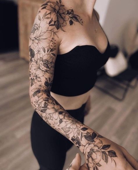 Shoulder Sleeve Tattoos, Feminine Tattoo Sleeves, Lighthouse Tattoo, Tattoo Quotes For Women, Sak Yant, Floral Tattoo Sleeve, Flower Tattoo Sleeve, Hand Tattoos For Women, Feminine Tattoo