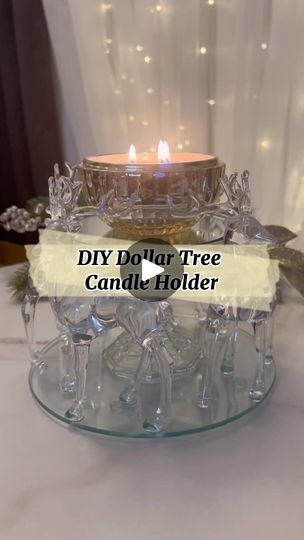 Dollar Tree Candle Holders, Thrifty Crafts, Christmas Table Decorations Diy, Pretty Christmas Decorations, Christmas Candle Decorations, Christmas Crafts To Make, Diy Candle Holders, Dollar Tree Christmas, Wreath Decoration