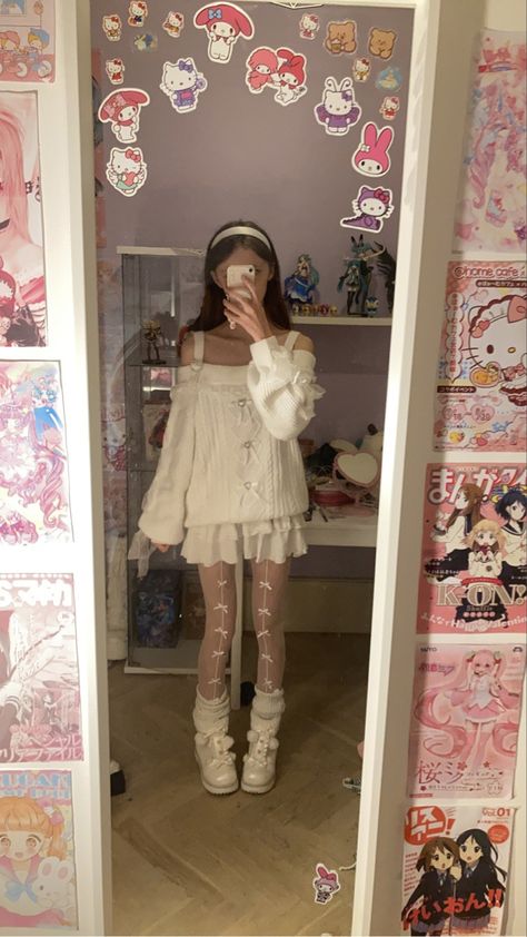 Kawaii Skirts Long, Chaewon Impurities Outfit, Coquette Kawaii Outfit, Doll Astethic Outfits, Dolly Outfits Aesthetic, Summer Kawaii Outfits, Cute Core Outfit Kawaii, Doll Style Outfits, Soft Kawaii Outfits