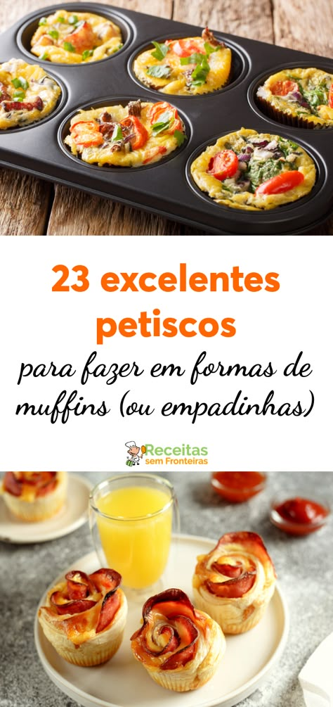 Entre receitas mais rápidas e fáceis e receitas mais elaboradas, todas são simplesmente deliciosas e merecem que você experimente! Mini Aperitivos, Picnic Snacks, Birthday Brunch, Slow Food, Oven Baked, Coffee Break, Finger Food, No Cook Meals, Finger Foods