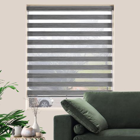 PRICES MAY VARY. Zebra Blinds for Windows with a premium polyester fabric - High-End Quality - Easy to install - Easy to clean,Grey Color 29 inch Width. Zebra Shades combine alternating sheer and solid fabric bands in a single shade. It can block light from entering and provide privacy. JIANGPIN TEXTILE window blinds help you decorate your space and enhance its appearance. Decorate your living room, dining room, kitchen, bedroom, bathroom, office, and commercial space. Blinds for windows Pre-cut Roll Blinds, Window Roller Shades, Light Filtering Shades, Smart Blinds, Zebra Shades, Zebra Blinds, Sheer Shades, Indoor Window, Night Blinds