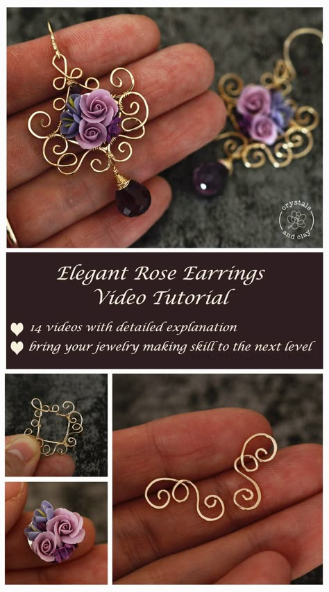 Wire Clasps, Earring Video, Wrapping Tutorial, Diy Wire Earrings, Diy Wire Jewelry, Clay Jewelry Diy, Wire Wrap Jewelry, Sculpture Ideas, Wire Work Jewelry