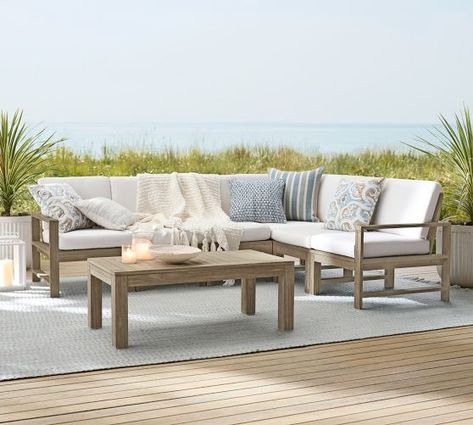 Outdoor Furniture Sets | Pottery Barn Outdoor Teak Furniture, Chair Frame, Relaxing Places, Eucalyptus Wood, Outdoor Cover, Outdoor Furniture Collections, Corner Chair, Teak Furniture, Dining Arm Chair