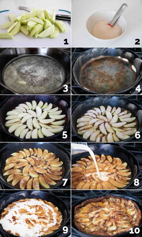 Not your typical pancake, this German Apple Pancake is a custard-like pancake baked with cinnamon sugar apples for a delicious breakfast recipe. #recipe #breakfast #brunch #apple #germanpancake #dutchbaby #applepancake German Apple Pie Recipe, Apples For Breakfast, German Apple Pancake Recipe, German Pancake Recipe, Baked Apple Pancake, German Apple Pancake, Apple Pie Pancakes, Apple Pancake Recipe, German Pancakes Recipe