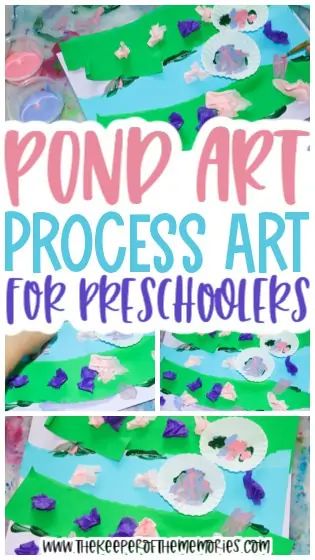 Pond Life Preschool Activities Art Projects, River Preschool Activities, Pond Preschool Crafts, Kindergarten Painting, Pond Life Theme, Curriculum Themes, Process Art Preschool, Pond Crafts, Nature Preschool