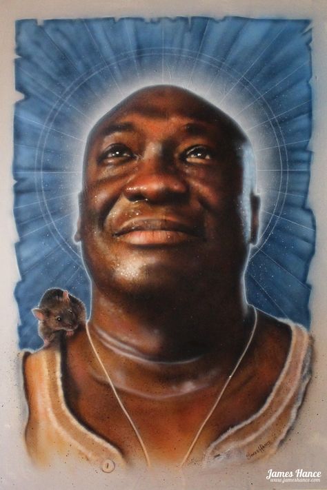 John Coffey, The Green Mile, Michael Clarke, Cheerful Art, Pencil On Canvas, Twin Flame Art, Stephen King Movies, Stephen King Books, Cool Nike Wallpapers