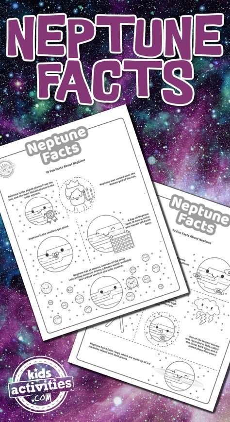 Fun Neptune Facts For Kids To Print and Learn | Kids Activities Blog Neptune Facts For Kids, Jupiter Facts For Kids, Owl Facts For Kids, 2nd Grade Science Projects, Neptune Project, Neptune Facts, Jupiter Facts, Mars Facts, Planet Coloring Pages