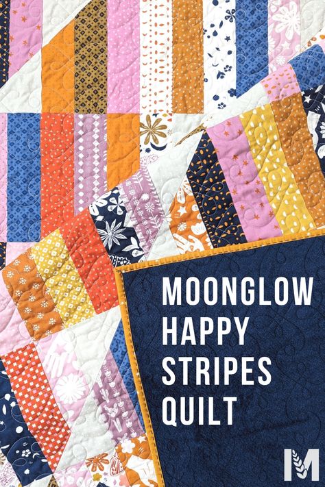 Strip Set Quilt Patterns, Happy Stripes Quilt Pattern Free, Happy Stripes Quilt Pattern, Striped Quilt Pattern, Happy Stripes Quilt, Free Quilt Patterns Printables, Stripe Quilt Pattern, Strip Quilting, Stripes Quilt